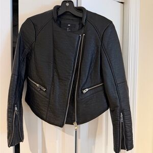 H&M Black Leather Jacket for Women